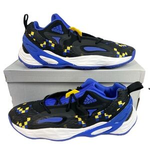 Adidas Exhibit A Black/Blue/Yellow/White Basketball Sneaker H69008 Mens Size 12